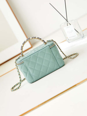 Chanel AP3804 Clutch Lambskin Vanity Box bag With Pearl handle Green - Default Title - View 5