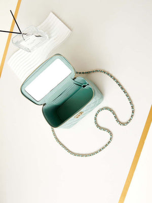 Chanel AP3804 Clutch Lambskin Vanity Box bag With Pearl handle Green - Default Title - View 8