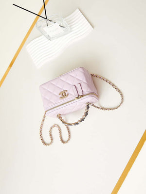 Chanel AP3804 Clutch Lambskin Vanity Box bag With Pearl handle Pink - Default Title - View 7