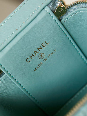 Chanel AP3805 Mini Clutch Lambskin Vanity Box bag With Pearl handle Green - Default Title - View 9