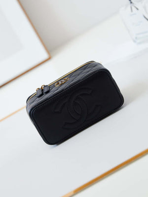 Chanel AP3940 Clutch With Chain Lambskin Vanity Box bag with Enamel buckle Black - Default Title - View 5