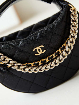 Chanel AP3943 Pouch Grained Shiny Calfskin & Gold-Tone Metal Black - Default Title - View 2