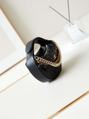 Chanel AP3943 Pouch Grained Shiny Calfskin & Gold-Tone Metal Black - Default Title - View 3