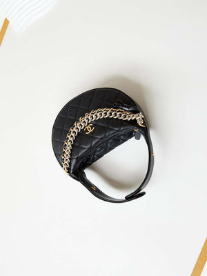 Chanel AP3943 Pouch Grained Shiny Calfskin & Gold-Tone Metal Black - Default Title - View 7