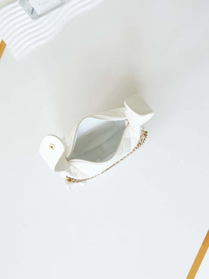 Chanel AP3943 Pouch Grained Shiny Calfskin & Gold-Tone Metal White - Default Title - View 8