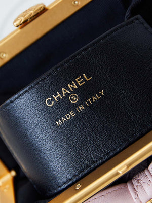 Chanel AP4028 Clutch with chain Lambskin Patent Crumpled Lambskin & Gold-Tone Metal Pink & Black - Default Title - View 9
