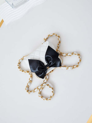 Chanel AP4028 Clutch with chain Lambskin Patent Crumpled Lambskin & Gold-Tone Metal White - Default Title - View 7