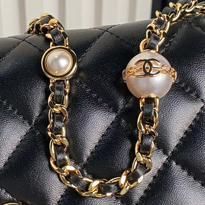 Chanel AP4282 19 Wallet On Chain Shiny Lambskin Imitation Pearls & Gold-Tone Metal Black - Default Title - View 4