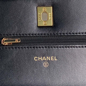 Chanel AP4282 19 Wallet On Chain Shiny Lambskin Imitation Pearls & Gold-Tone Metal Black - Default Title - View 7