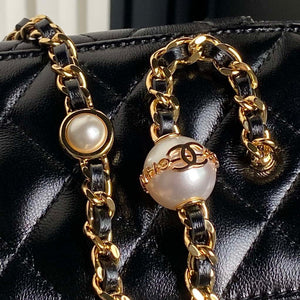 Chanel AP4285 Clutch Pearl with Chain Vanity Box bag Black - Default Title - View 4