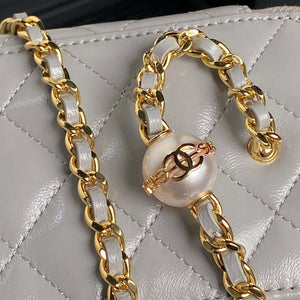 Chanel AP4285 Clutch Pearl with Chain Vanity Box bag Gray - Default Title - View 8