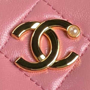 Chanel AP4285 Clutch Pearl with Chain Vanity Box bag Pink - Default Title - View 3