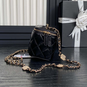 Chanel AP4301 Clutch Embossed Rhinestone with Chain Vanity Box bag Black - Default Title - View 5