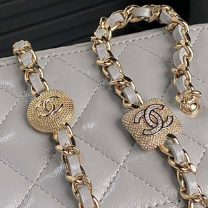 Chanel AP4301 Clutch Embossed Rhinestone with Chain Vanity Box bag Gray - Default Title - View 6