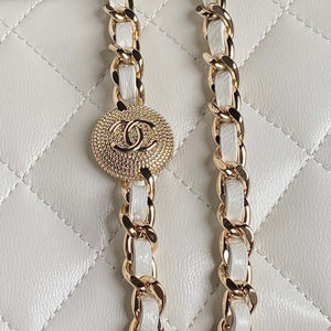 Chanel AP4301 Clutch Embossed Rhinestone with Chain Vanity Box bag White - Default Title - View 2
