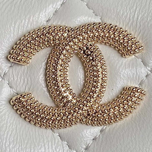 Chanel AP4301 Clutch Embossed Rhinestone with Chain Vanity Box bag White - Default Title - View 3