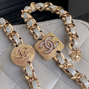 Chanel AP4302 Mini Clutch Embossed Rhinestone with Chain Vanity Box bag Gray - Default Title - View 4