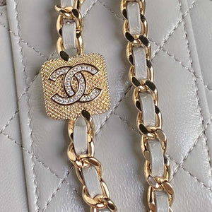 Chanel AP4302 Mini Clutch Embossed Rhinestone with Chain Vanity Box bag Gray - Default Title - View 7