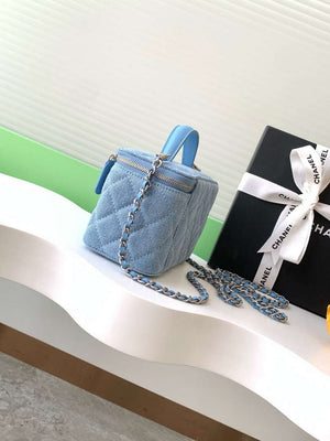 Chanel AP4404 25C Vanity with Chain Denim & Gold-Tone Metal Blue - Default Title - View 2