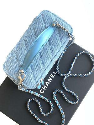 Chanel AP4404 25C Vanity with Chain Denim & Gold-Tone Metal Blue - Default Title - View 6