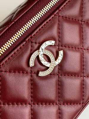 Chanel AP4404 25C Vanity with Chain Lambskin & Gold-Tone Metal Wine Red - Default Title - View 5