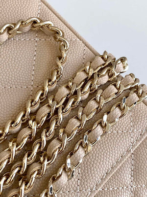 Chanel AP4404 Long Vanity with Chain Grained Calfskin & Gold-Tone Metal Apricot - Default Title - View 6