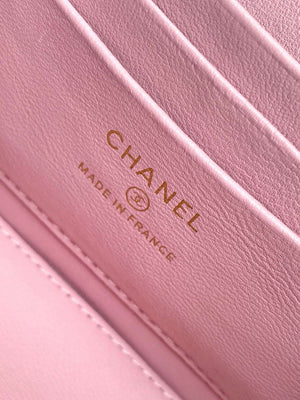 Chanel AP4404 Long Vanity with Chain Grained Calfskin & Gold-Tone Metal Light Pink - Default Title - View 9