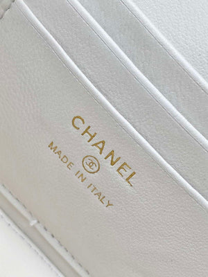 Chanel AP4404 Long Vanity with Chain Grained Calfskin & Gold-Tone Metal White - Default Title - View 10