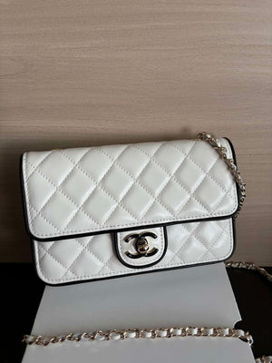 Chanel AP4511 Spring-Summer 2025 Pre-collection Wallet On Chain White & Black - Default Title - View 1