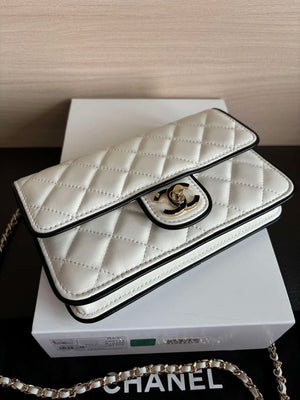 Chanel AP4511 Spring-Summer 2025 Pre-collection Wallet On Chain White & Black - Default Title - View 3