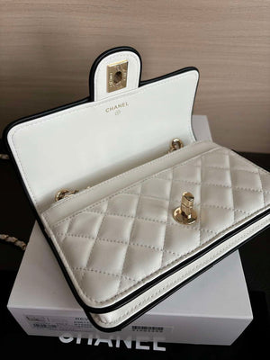 Chanel AP4511 Spring-Summer 2025 Pre-collection Wallet On Chain White & Black - Default Title - View 6