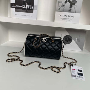 Chanel Ap4515 Clutch With Chain in Lambskin gold Black & White - Default Title - View 1