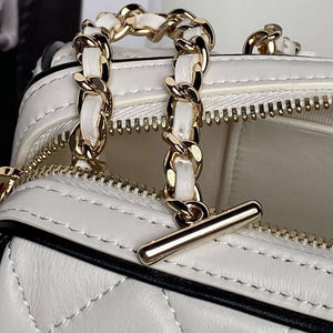 Chanel Ap4515 Clutch With Chain in Lambskin gold White & Black - Default Title - View 8