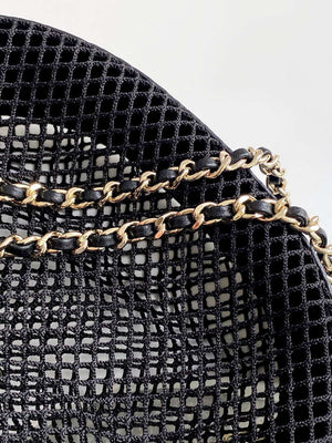 Chanel AP4573 25S Clutch With Chain Mesh Shiny Lambskin & Gold-Tone Metal Black - Default Title - View 7