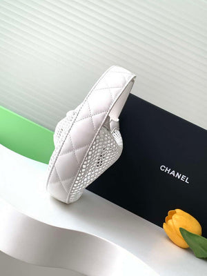 Chanel AP4575 25S Pouch Mesh Shiny Lambskin & Gold-Tone Metal White - Default Title - View 2