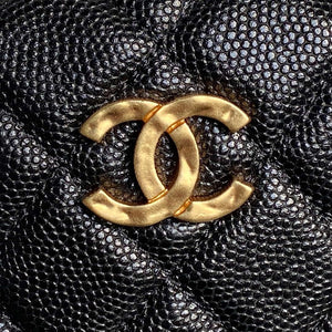 Chanel AP4584 25S Pouch Grained Black Calfskin Imitation Pearl Gold - Default Title - View 3