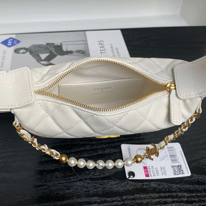 Chanel AP4584 25S Pouch Grained White Calfskin Imitation Pearl Gold - Default Title - View 8