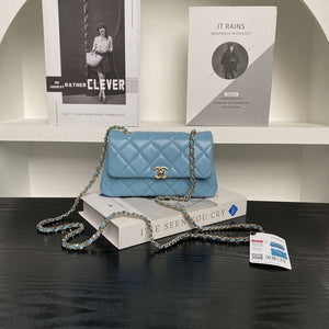 Chanel AP4592 25S Mini Flap Lambskin Blue gold - Default Title - View 1