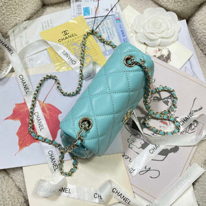 Chanel AP4593 25S Mini Flap Lake blue Lambskin with Gold - Default Title - View 6