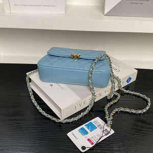 Chanel AP4593 25S Mini Flap Lambskin Blue gold - Default Title - View 6