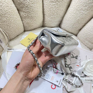 Chanel AP4593 25S Mini Flap Silver Lambskin with Silver Hardware - Default Title - View 3