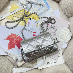 Chanel AP4593 25S Mini Flap Silver Lambskin with Silver Hardware - Default Title - View 6