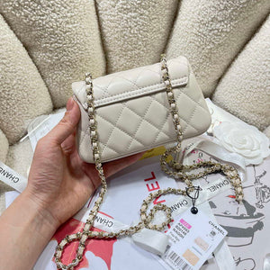 Chanel AP4593 25S Mini Flap White Lambskin with Gold - Default Title - View 4