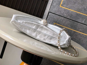 Chanel AP4613 Shiny Lambskin Imitation Pearl & Gold-Tone Metal Silver - Default Title - View 4