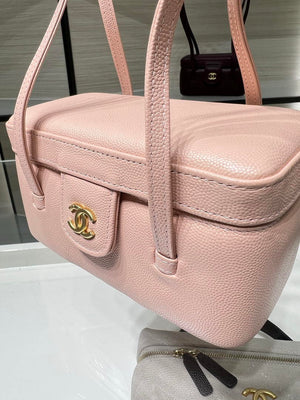 Chanel AP5067 26SS Long Vanity with Leather Strap Grained Shiny Calfskin & Gold-Tone Metal Light Pink - Default Title - View 7