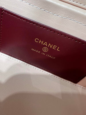 Chanel AP5067 26SS Long Vanity with Leather Strap Grained Shiny Calfskin & Gold-Tone Metal Light Pink - Default Title - View 9