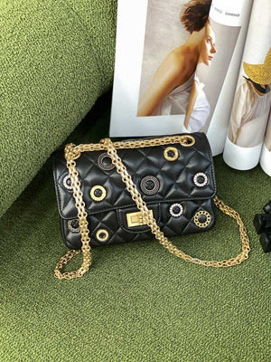 Chanel AS0874 Mini 2.55 Handbag Calfskin Strass Glass Pearls Black Gold - Default Title - View 4