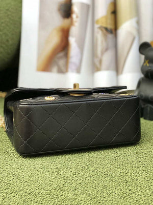 Chanel AS0874 Mini 2.55 Handbag Calfskin Strass Glass Pearls Black Gold - Default Title - View 6