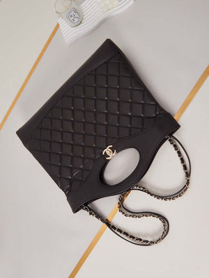 Chanel AS1010 31 Larage Shopping Bag Shiny Lambskin Dark Borwn - Default Title - View 6