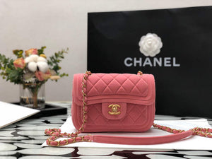 Chanel AS1115 Flap Bag Classic Velvet Pink - Default Title - View 1